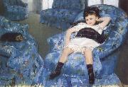 Mary Cassatt Little Girl in a Blue Amchair oil on canvas